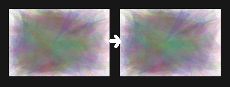 Before and after mutation